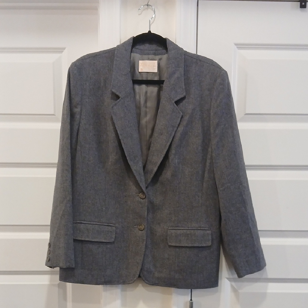 Pendleton Wool 2 Button Blazer Grey Size 14 - image 1